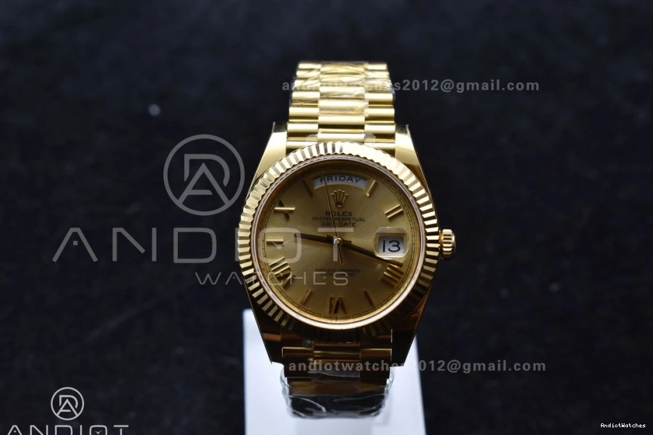 VR3255 658 Gold Day Dial YG On Stretchable Date Weight) Best 1:1 President (Gain ARF 40 228238 Edition Bracelet Roman 0513